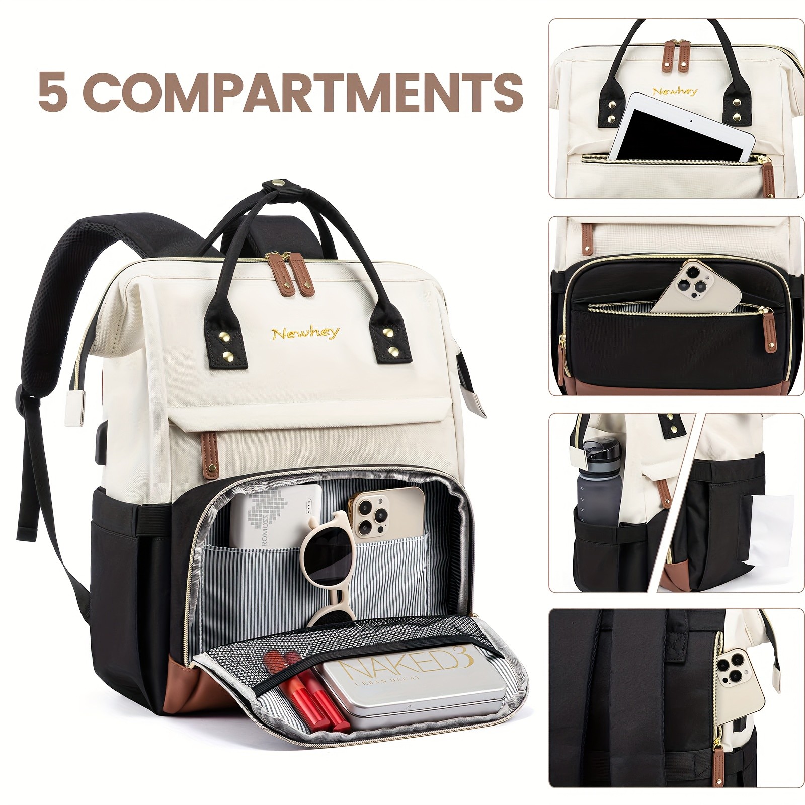 KTMOUW Women’s 39.62cm Laptop Backpack – Large Capacity, TSA-Approved, Business & Casual Travel Bag with Multiple Compartments