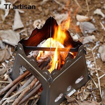 Tiartisan Pure Titanium Camping Stove – Ultra-Lightweight, Detachable Portable Stove for Outdoor Adventures