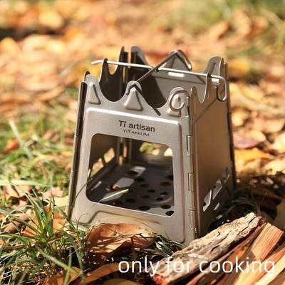 Tiartisan Pure Titanium Stainless Steel Camping Chains Design Fire Pit – Ultra-Lightweight Foldable Charcoal BBQ Grill