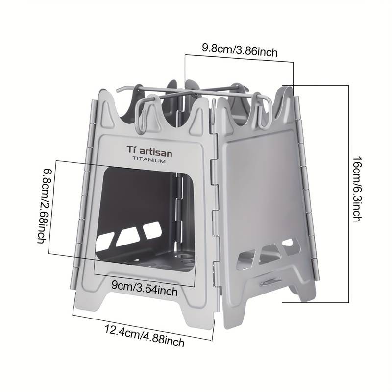 Tiartisan Pure Titanium Stainless Steel Camping Chains Design Fire Pit – Ultra-Lightweight Foldable Charcoal BBQ Grill