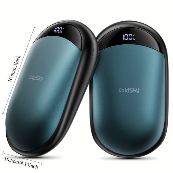 COLDSKY Two-Pack Rechargeable Hand Warmer with 4000mAh Battery and HD Digital Display – Magnetic, Portable, and Ideal for Outdoor Activities