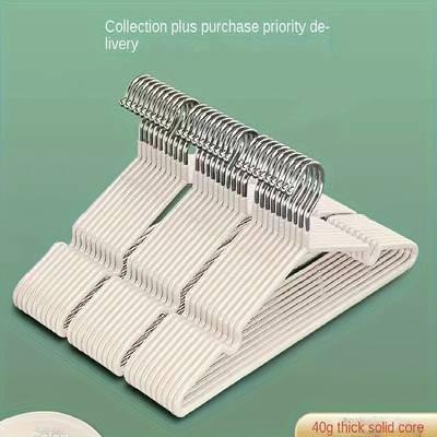 50pcs Heavy-Duty Non-Slip Metal Clothes Hangers – Space-Saving Garment Organizers for Coats, Shirts, and More