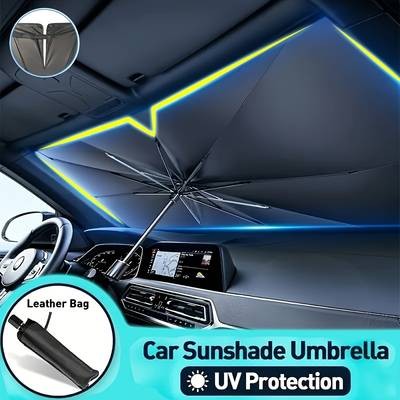 ITECHJOY Upgraded Car Windshield Sunshade – Foldable Front Window Cover for UV Protection and Sun Blocking