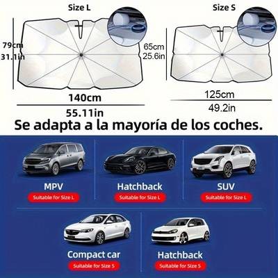 ITECHJOY Upgraded Car Windshield Sunshade – Foldable Front Window Cover for UV Protection and Sun Blocking