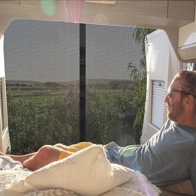 ITECHJOY Rear Wing Mosquito Net for Travel Cars – Magnetic Sunshade Ventilation Screen for RVs (170.0x150.01cm)