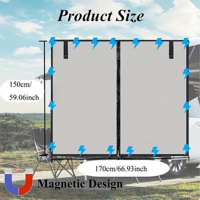 ITECHJOY Rear Wing Mosquito Net for Travel Cars – Magnetic Sunshade Ventilation Screen for RVs (170.0x150.01cm)