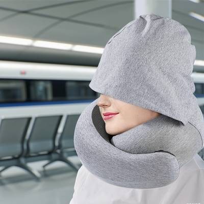 ITECHJOY U-Shaped Neck Pillow with Hood – Ergonomic Support for Naps, Travel, and Office Use
