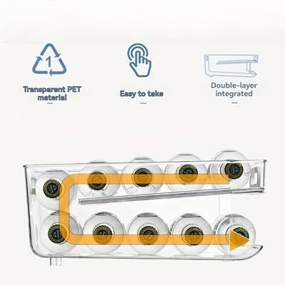 ITECHJOY 330-550ml Wide Double-Layer Rotating Beer Can Holder – Freezer-Safe, Space-Saving Transparent Design for Beverage Organization