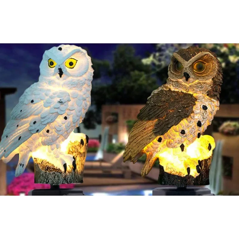 Led Solar Power Outdoor Garden Waterproof Owl Stake
