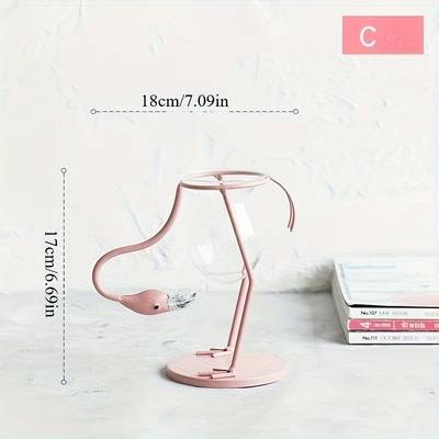 ITECHJOY Eye-Catching Flamingo Hydroponic Vase – Add a Touch of Vintage Elegance to Your Desk