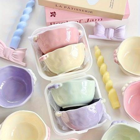 ITECHJOY 4pcs Macaron Colored Cute Bowls – Add a Touch of Charm to Your Dining Experience