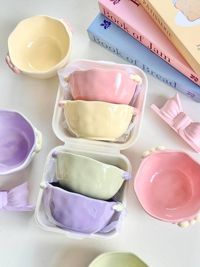 ITECHJOY 4pcs Macaron Colored Cute Bowls – Add a Touch of Charm to Your Dining Experience