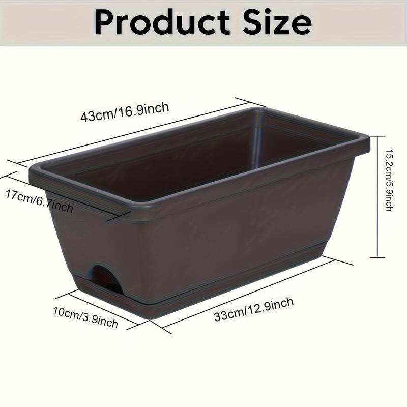 ITECHJOY 5pcs Set of Retro Rectangular Plastic Flower Pots – Stylish and Durable Planters for Your Indoor and Outdoor Garden