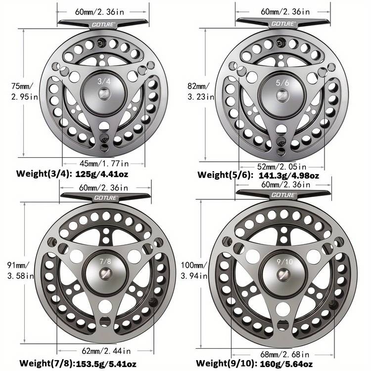 Goture 1pc Fly Fishing Reel – High-Performance CNC-Machined Aluminum Alloy Reel for Freshwater and Saltwater Fishing