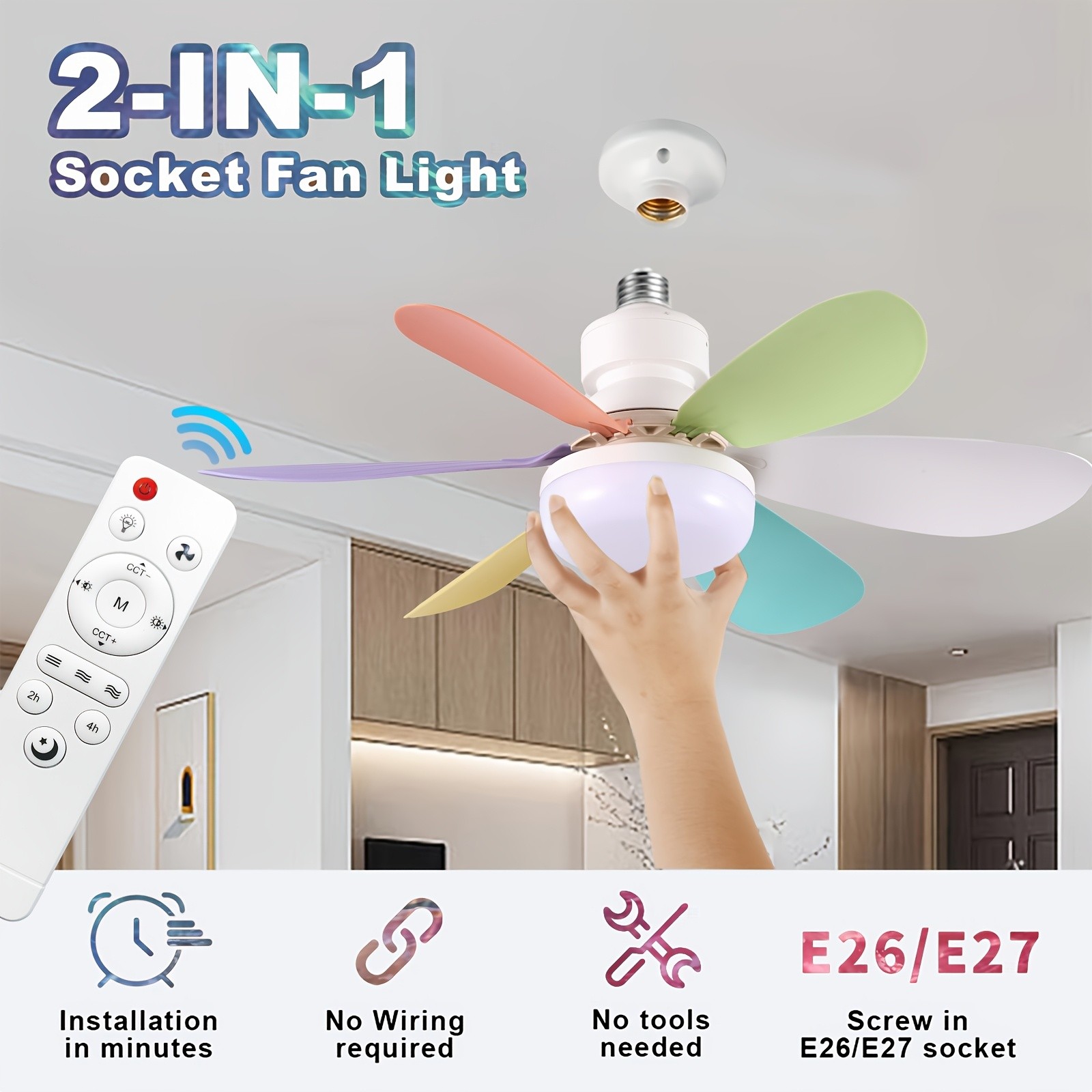 XBATE Smart Ceiling Fan Light with Remote Control