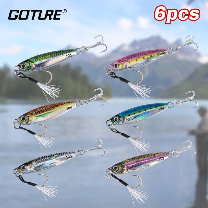 Goture 6pcs Fishing Jigs Lead Vertical Jig Saltwater – Premium Jigging Lures for Big Game Fishing