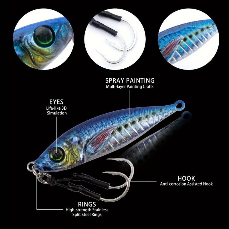 Goture 6pcs Fishing Jigs Lead Vertical Jig Saltwater – Premium Jigging Lures for Big Game Fishing
