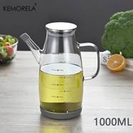 KEMORELA Glass Oil Dispenser with Stainless Steel Lid – Leakproof, Non-Slip, and Perfect for Oil, Vinegar, and Salad Dressing