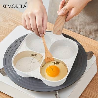 KEMORELA 4-Section Non-Stick Frying Pan – Versatile, Easy-to-Clean Pan for Eggs, Burgers, and More