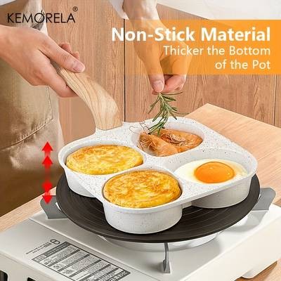 KEMORELA 4-Section Non-Stick Frying Pan – Versatile, Easy-to-Clean Pan for Eggs, Burgers, and More