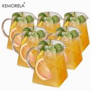 KEMORELA 4/6pcs Juice Cup with Handle – Stylish Glass Cups for Coffee, Milk, and Afternoon Tea