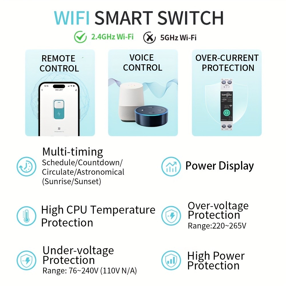 Tongou Tuya WiFi MCB Smart Circuit Breaker Switch