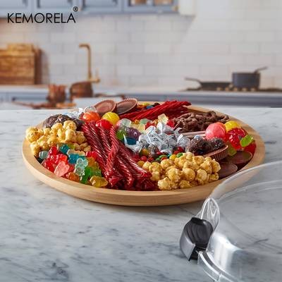 KEMORELA Large Charcuterie Plate with Lid – Perfect for Outdoor Gatherings and Events