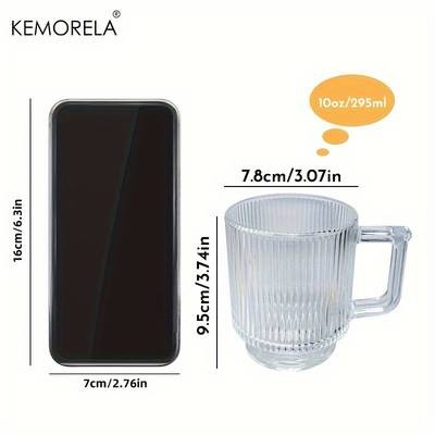 KEMORELA Premium Glass Coffee Cups with Handles – Classic and Elegant Drinkware for Every Occasion