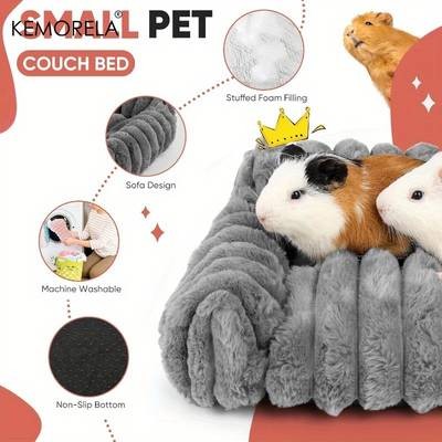 KEMORELA Ultra-Soft Plush Small Pet Nest – Cozy, Comfortable Bed for Small Pets Like Rabbits and Hamsters
