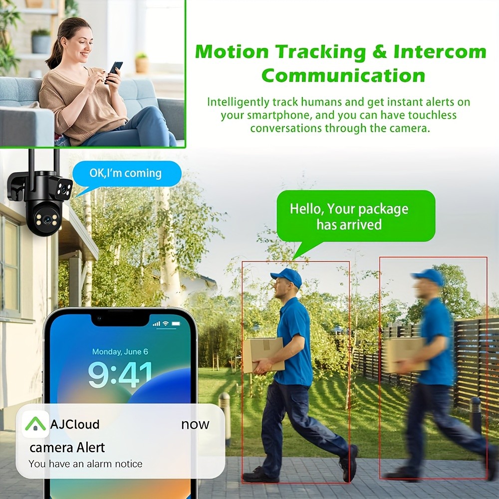 ZHXINSD Dual-Lens PTZ WiFi Security Camera