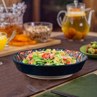 3pcs Ceramic Salad Plate Set – Elegant Bohemian Style Plates for Every Occasion