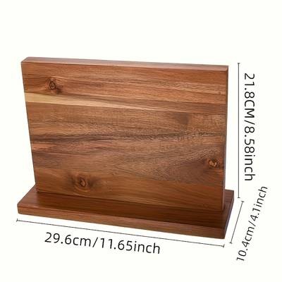 1pc Acacia Wood Double-sided Magnetic Holder – A Simple and Elegant Essential for Your Kitchen