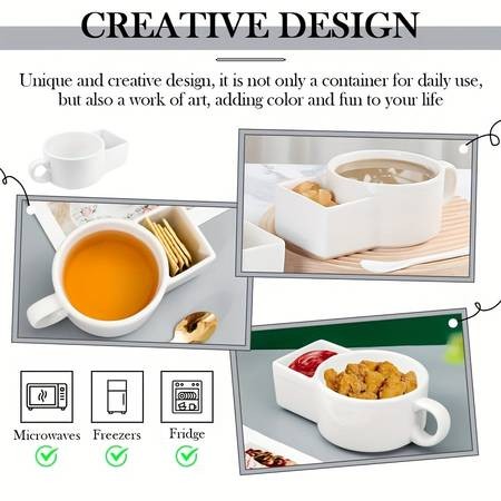 1pc Ceramic Soup and Cookie Cup or Cereal Bowl with Handle – Versatile Breakfast and Party Bowl for All Occasions