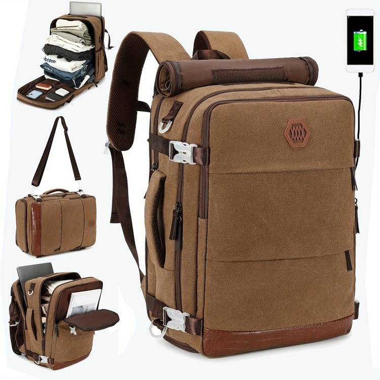 Laptop Backpack – 40L Flight Approved Carry-On Backpack with USB Charging Port and Shoe Compartment