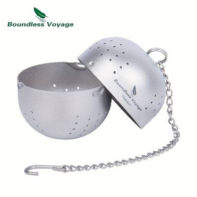 Portable Titanium Tea Infuser Ball with Chain – Perfect for Outdoor Tea Brewing and Loose Leaf Tea Enthusiasts