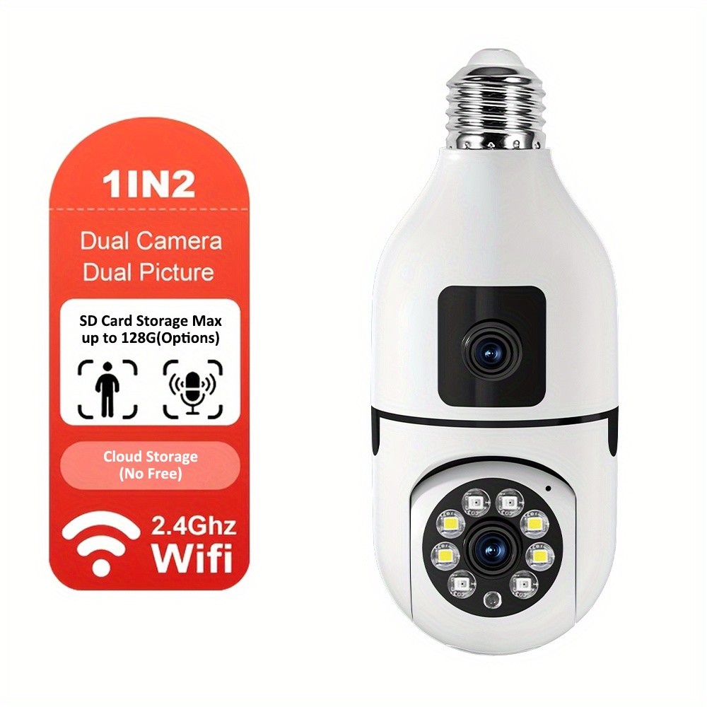 Dual Lens WiFi Security Light Bulb Camera