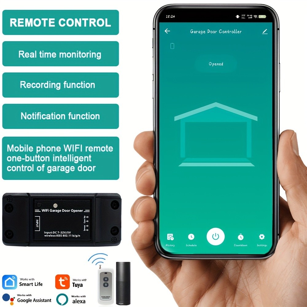 MIXIYOU Smart Garage Door Opener Controller with Sensor
