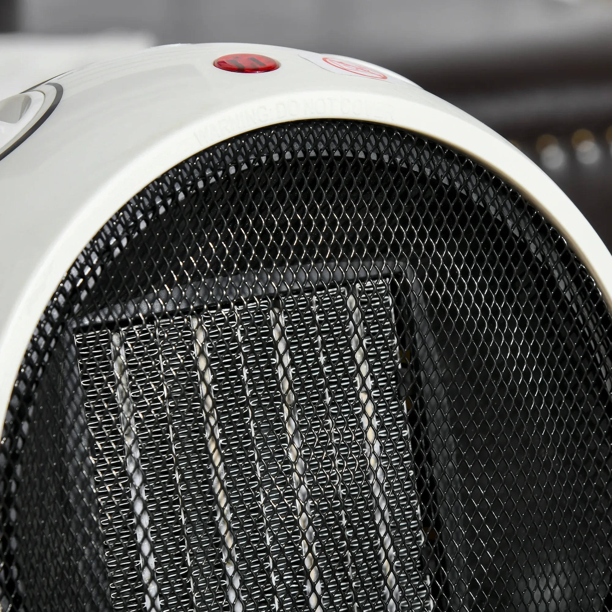 HOMCOM Small Table Top Space Heater, Ceramic Electric Heater With 2 Heat And Fan, Adjustable Temperature, Tip-Over & Overheating Protection, 900W 1500W