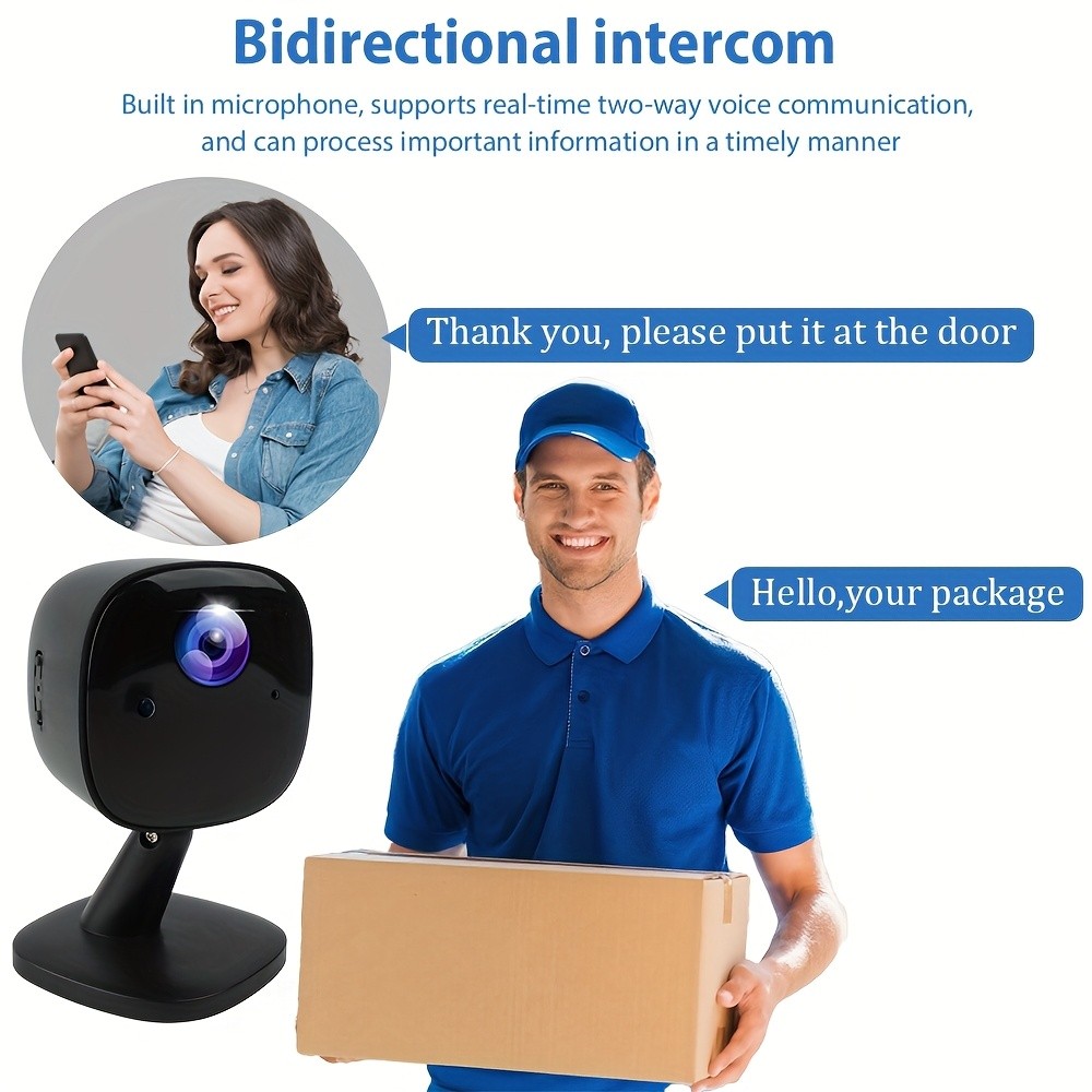 2pcs Ziicam Smart Home Security Cameras with Dual Audio and Night Vision