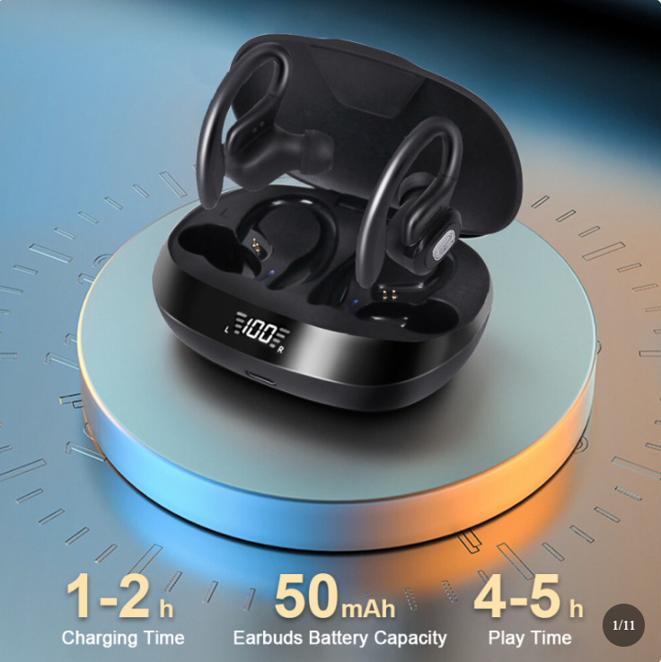 Sports Wireless Bluetooth Earphones Headphones Ear Hook Running Bass Earbuds