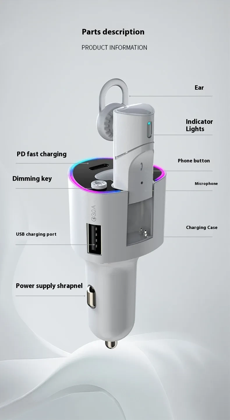 Multifunctional Wireless Two-in-one Car Charger