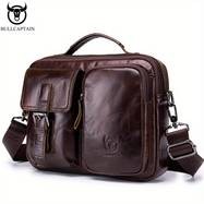 BULLCAPTAIN Men's Genuine Leather Messenger Bag – Vintage, Multi-Functional, Large-Capacity Briefcase for Travel & Outdoor