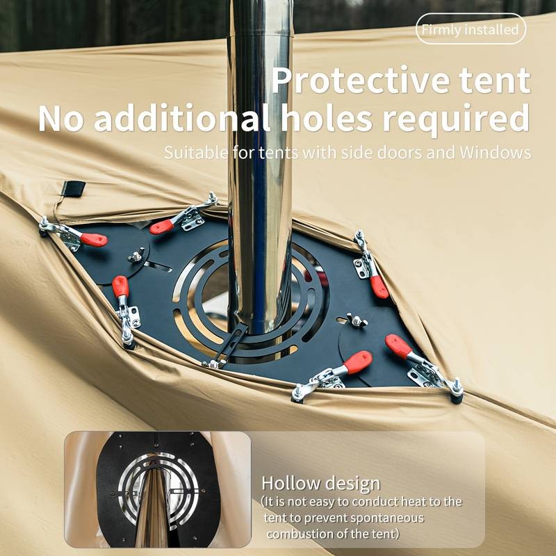 HIKEMAN Outdoor Stove Jack Kit for Tent – Adjustable Design to Prevent Chimney Damage for Camping & Hiking