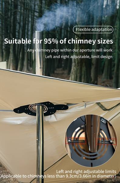 HIKEMAN Outdoor Stove Jack Kit for Tent – Adjustable Design to Prevent Chimney Damage for Camping & Hiking