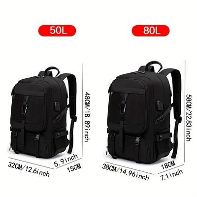YISUDONN 50/80L Travel Backpack – Expandable Sports Hiking Backpack with Shoe Compartment & Laptop Sleeve