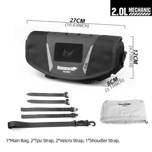 Rhinowalk Motorcycle Handlebar Bag 2L – Heavy-Duty Molle System with Adjustable Strap for Tools & Essentials