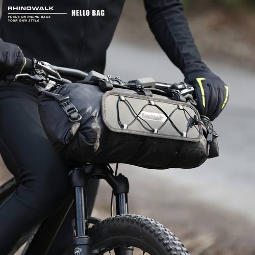 Rhinowalk 12L Heavy-Duty Bike Handlebar Bag – Adjustable Bikepacking System for MTB/Road Bikes