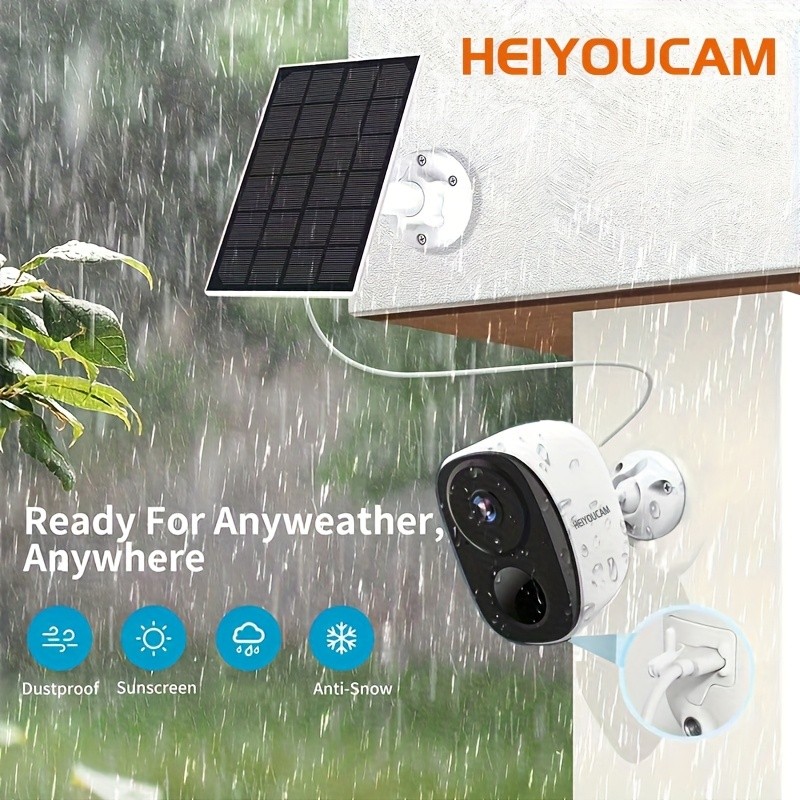 HEIYOUCAM Wireless Outdoor Security Camera with Solar Panel
