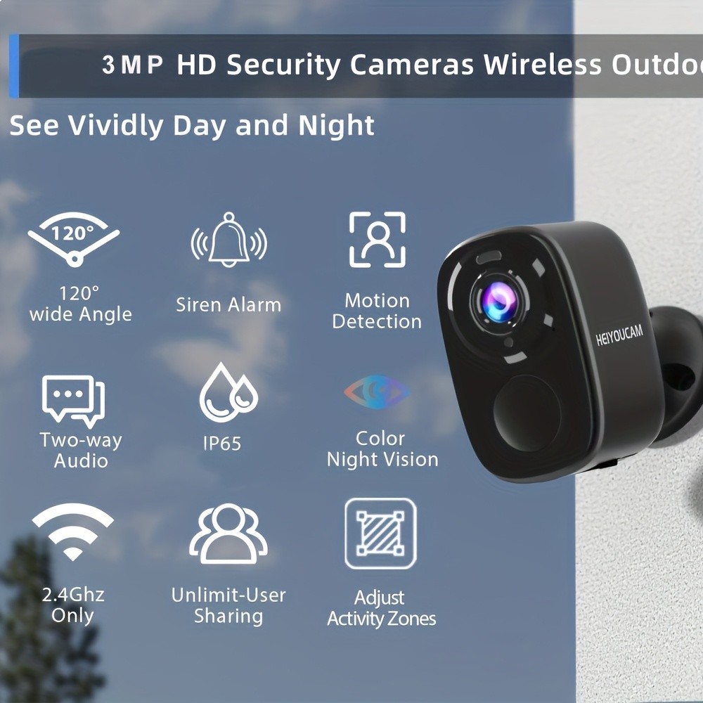 HEIYOUCAM Outdoor Security Camera with Solar Power