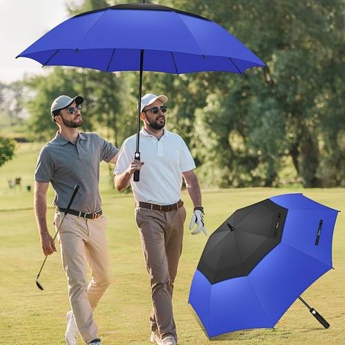NINEMAX Oversized Double-Layer Golf Umbrella – 157.48cm Automatic Open, 8-Rib Glass Fiber Frame, Double Canopy Vented Design